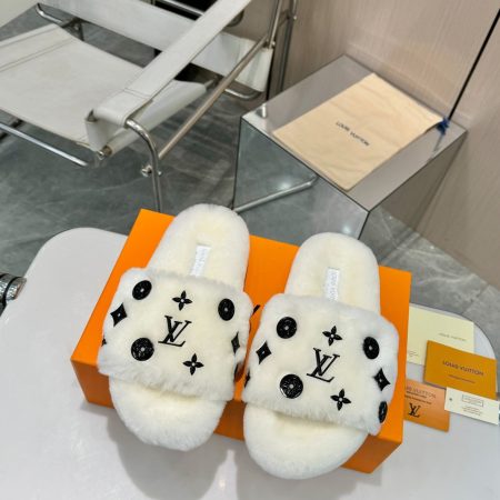LV Fuzzy Slippers