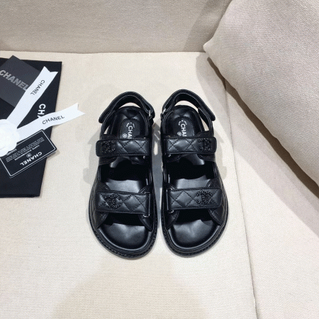 Chanel  Flat Velcro sandals Slide - Image 11