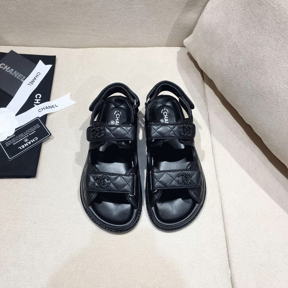 Chanel  Flat Velcro sandals Slide - Image 11