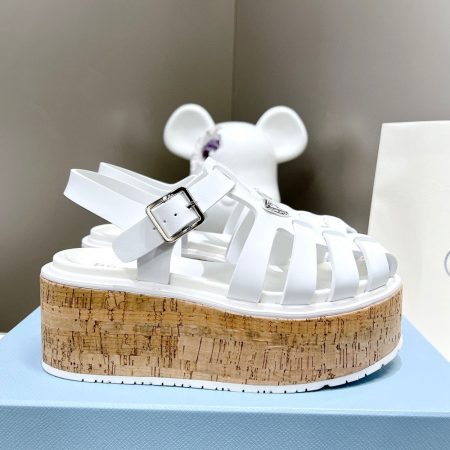 Prada   Rubber Wedge With Thick Sole Sandals Slide - Image 4