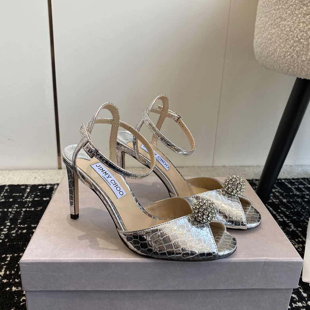 Jimmy Choo Sacora Leather Slingshot Fashion Buckle Slide Sandal - Image 8