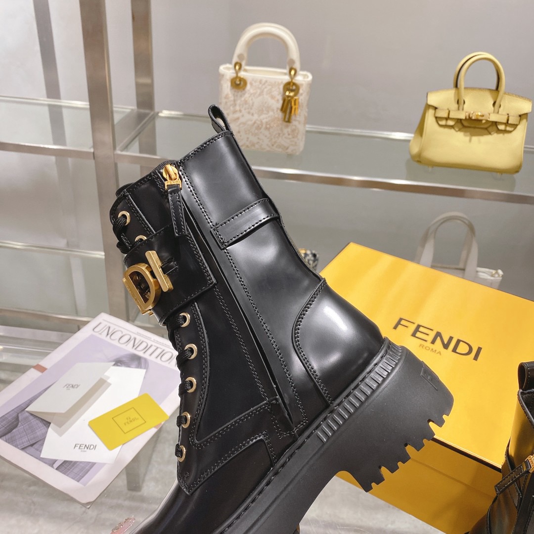 Fendi Fendigraphy Signature Logo Cuff Boots - Image 10