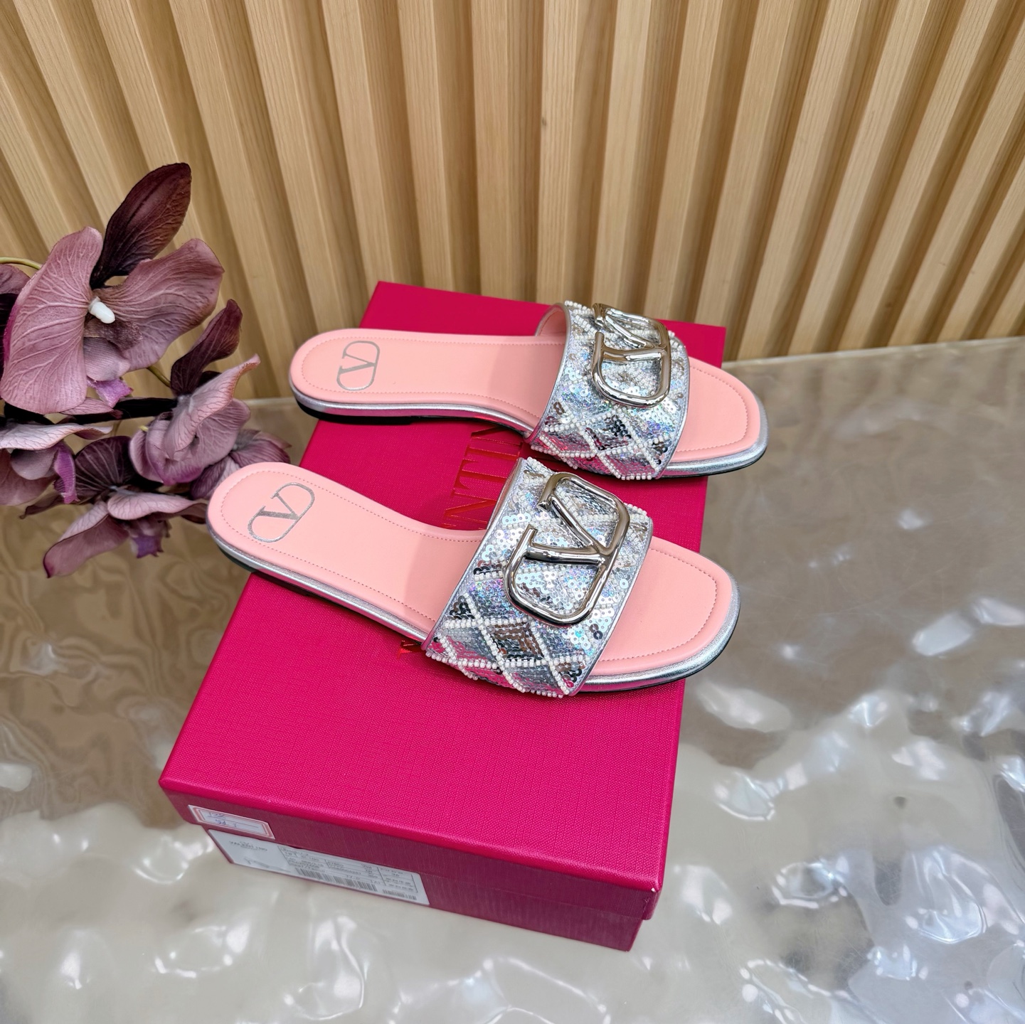 Valentino Women VLogo Slide Sandals - Image 4