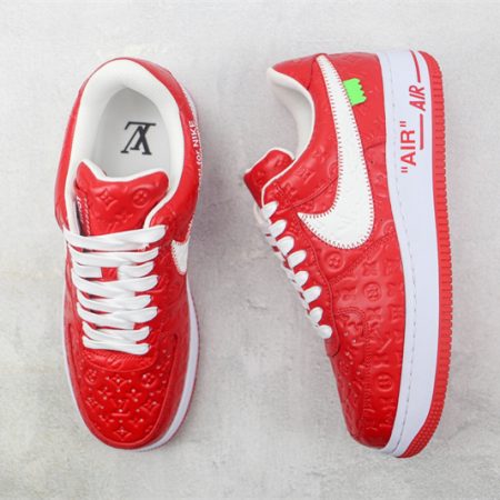 LV x Nike Air Force 1'07 LV8 Low Red/white/LV Monogram - Image 2