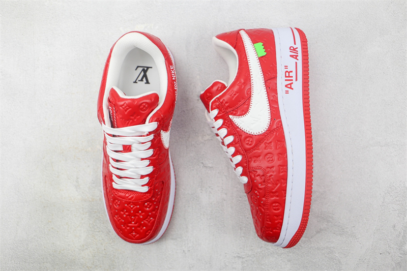 LV x Nike Air Force 1'07 LV8 Low Red/white/LV Monogram - Image 2
