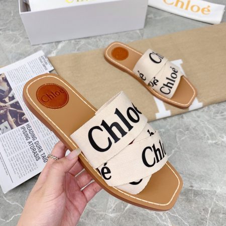 Chloe Woody Flat Mule Slide Sandals - Image 2