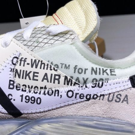 OFF-WHITE x Nike Air Max 90 Sail Muslin Virgil Abloh AA7293-100 - Image 35