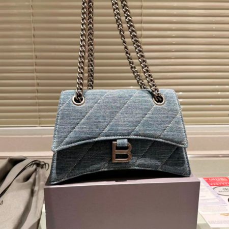 Balenciaga Crush Quilted Denim Bag - Image 4