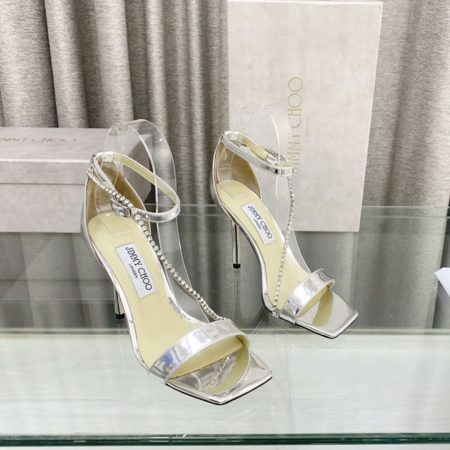 Jimmy Choo 10CM Leather Slide Heels - Image 3