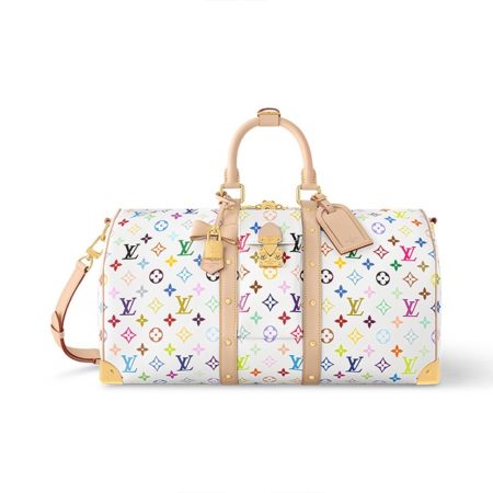 LV x TM KEEPALL BANDOULIèRE 45 Travel Bag White