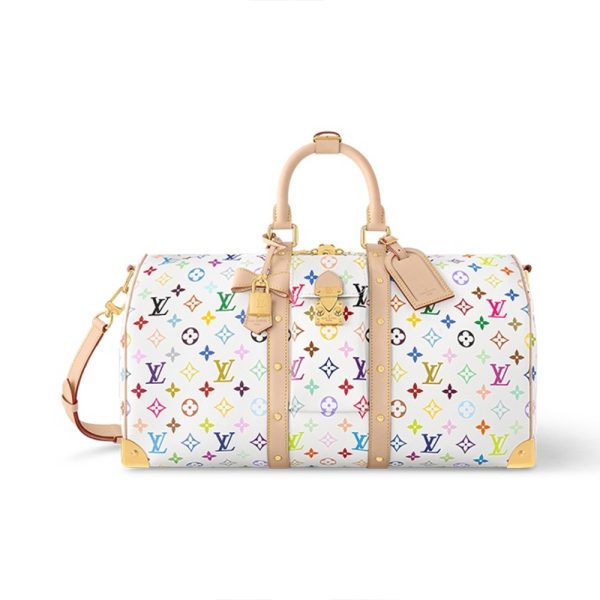 LV x TM KEEPALL BANDOULIèRE 45 Travel Bag White