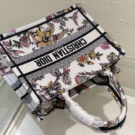 Dior Book Tote Small White Multicolor Dior Jardin Botanique Embroidery - Image 5