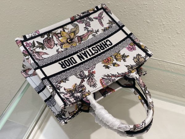 Dior Book Tote Small White Multicolor Dior Jardin Botanique Embroidery