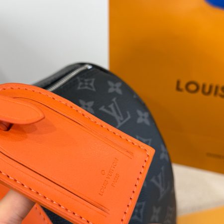 LV Keepall Bandoulière 45 Monogram Eclipse Sunrise Orange Bag - Image 4