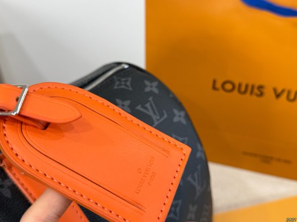 LV Keepall Bandoulière 45 Monogram Eclipse Sunrise Orange Bag