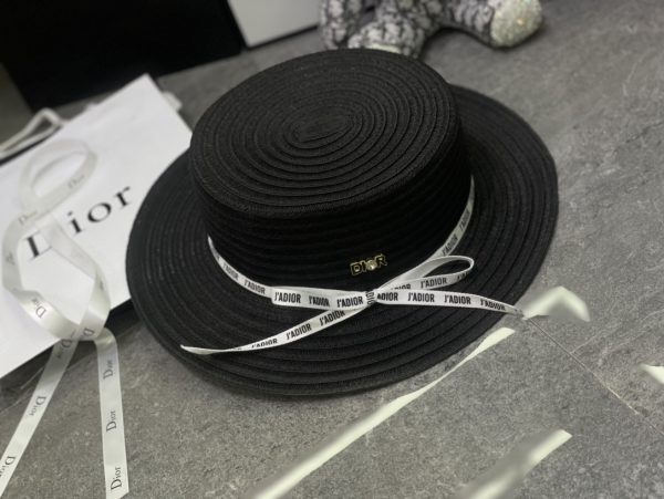 DIOR Flat-Brimmed Straw Hat