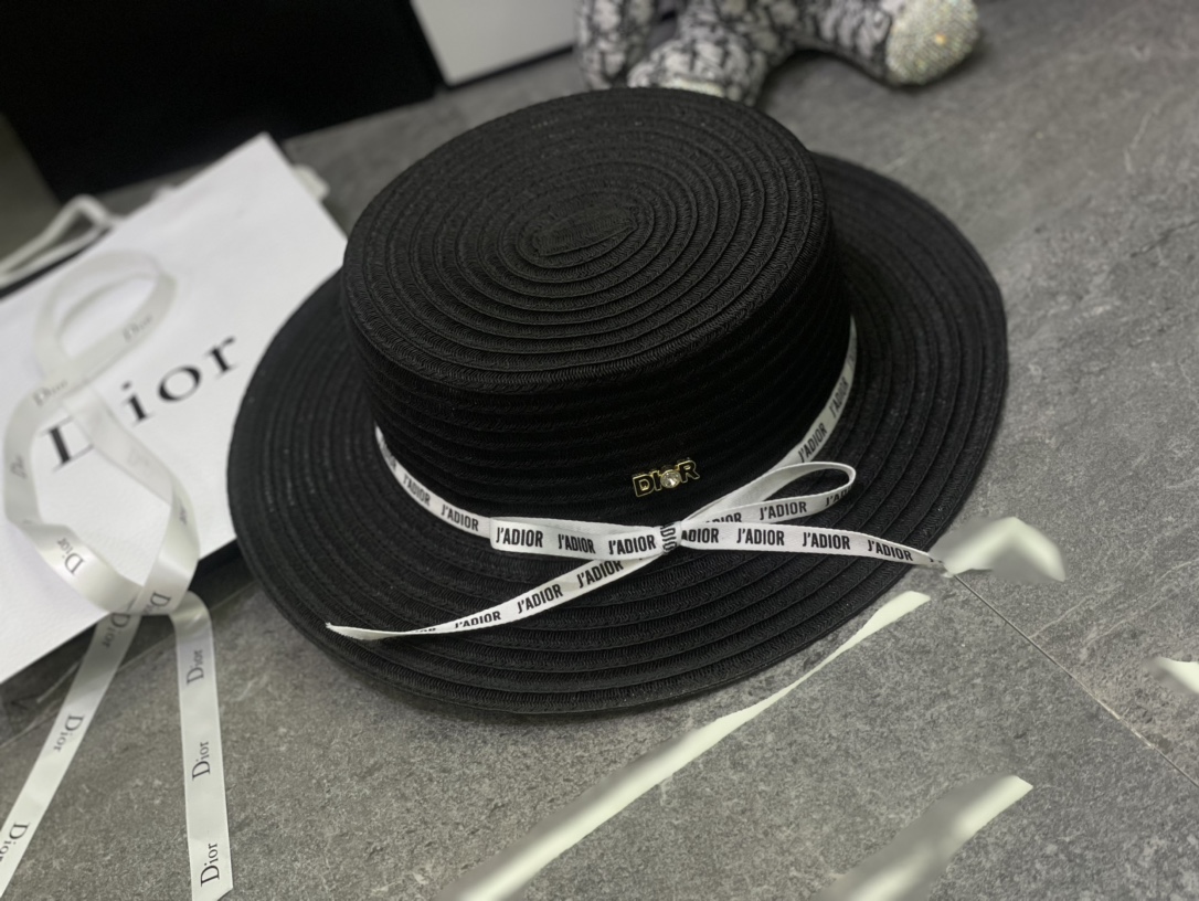 DIOR Flat-Brimmed Straw Hat - Image 3