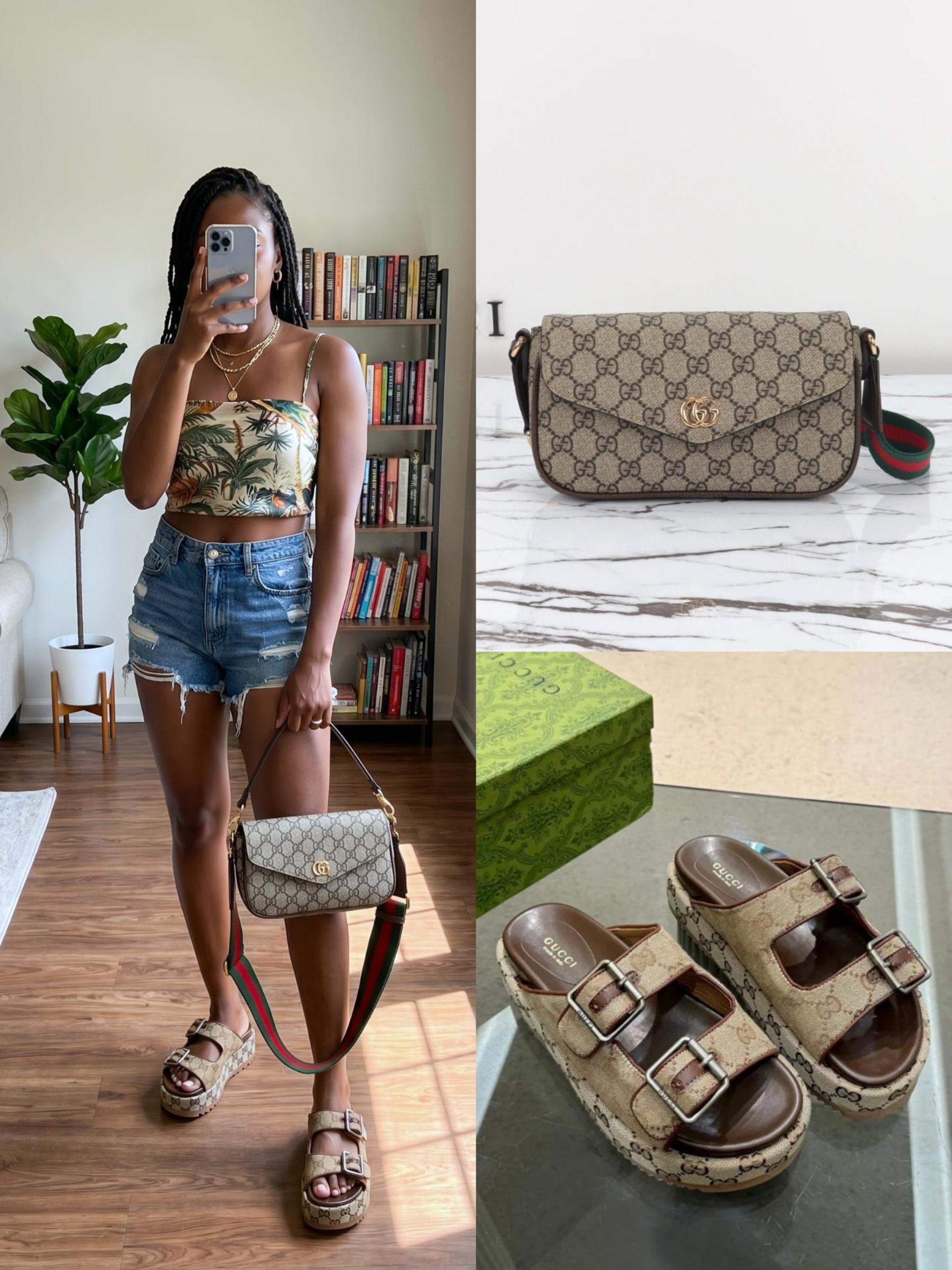 Gucci Shoes & Bag Set - Image 1