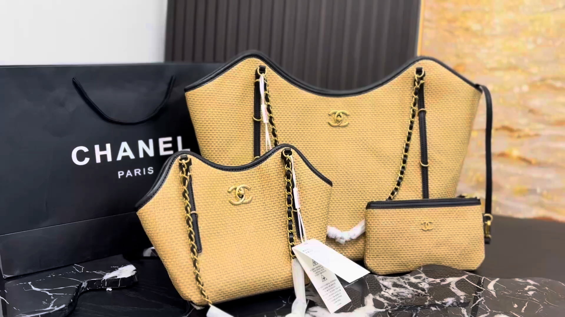 Chanel Woven Tote Bag - Image 1