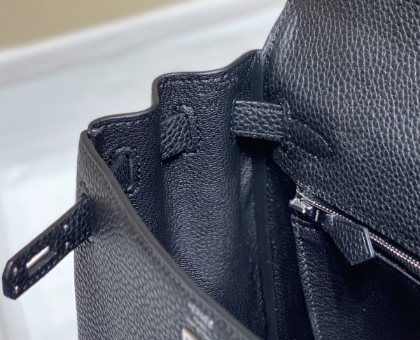 Hermès Kelly 25 black togo leather palladium hardware