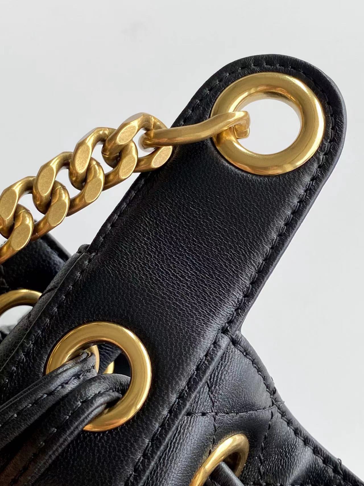 Saint Laurent YSL Cassandre Quilted Buck Bag Black Top Quality - Image 7