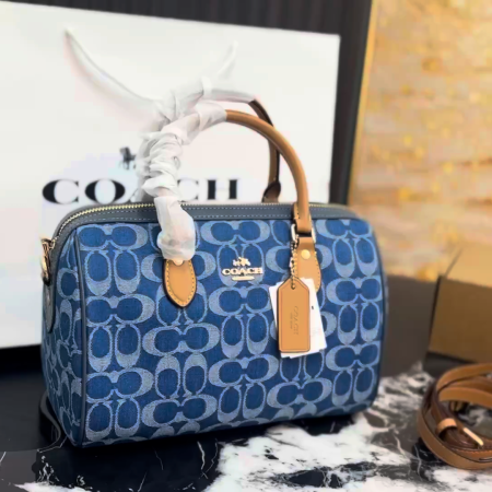 Coach Denim Mini Boston Bag - Image 2