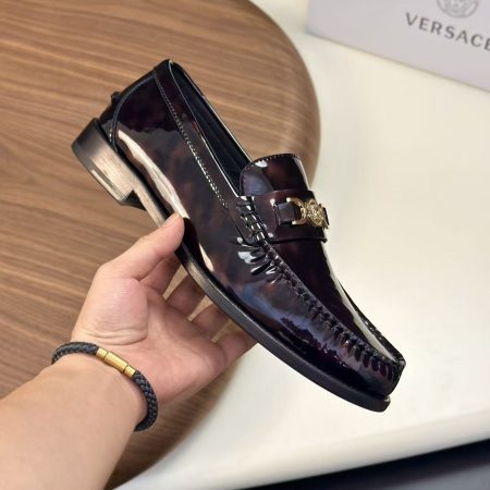 Versace Black Leather Medusa 95 Loafers - Image 7