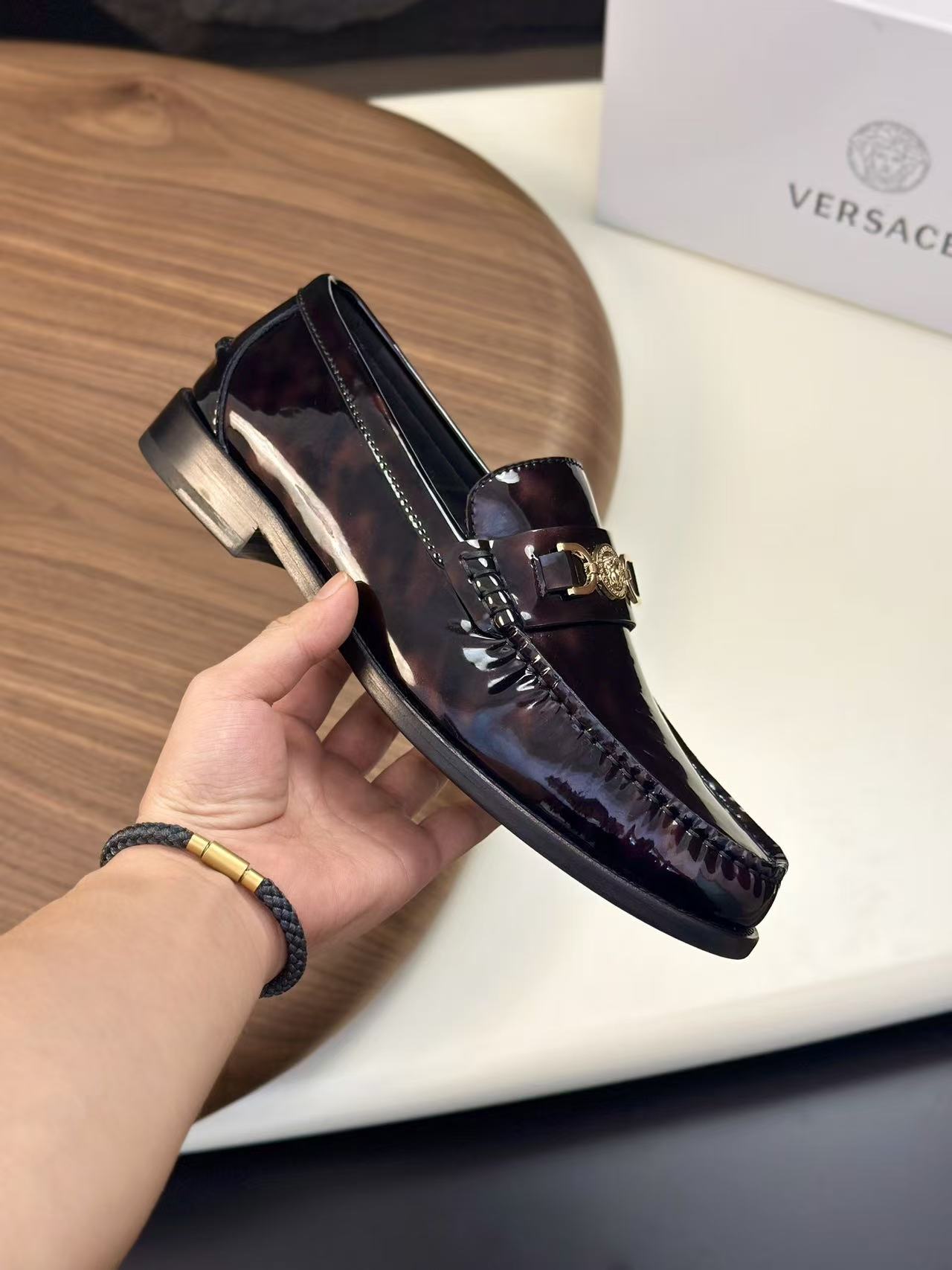 Versace Black Leather Medusa 95 Loafers - Image 7