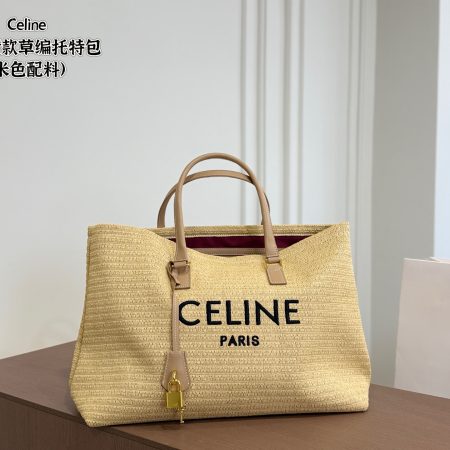 Céline Straw Tote Bag - Image 1