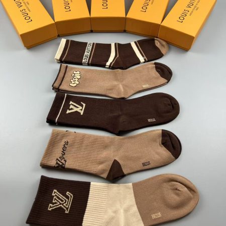 LV-Socken im Luxus-Geschenkbox-Set (5 Paar) - Image 4