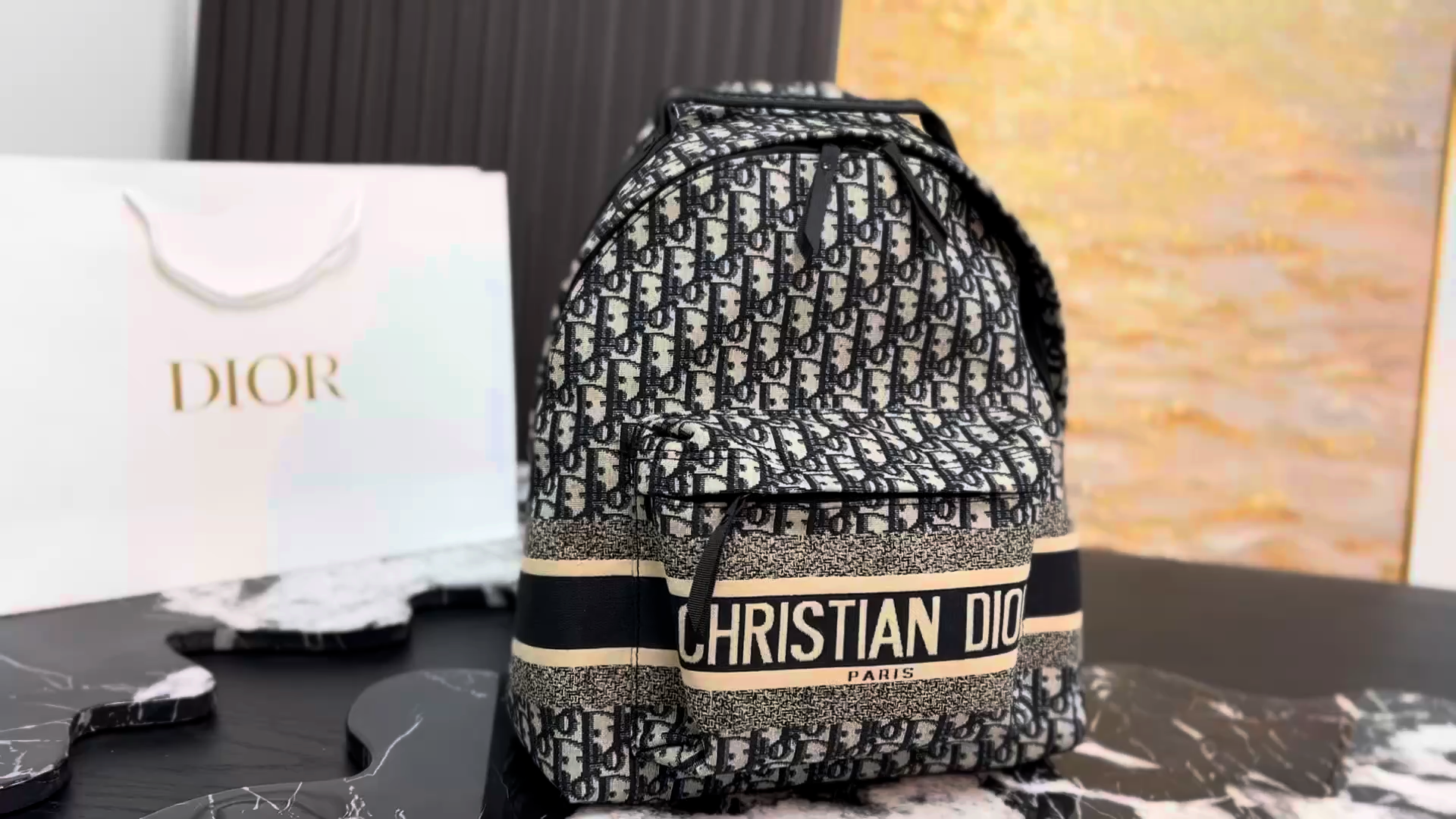 Dior Canvas Backpack - Image 1