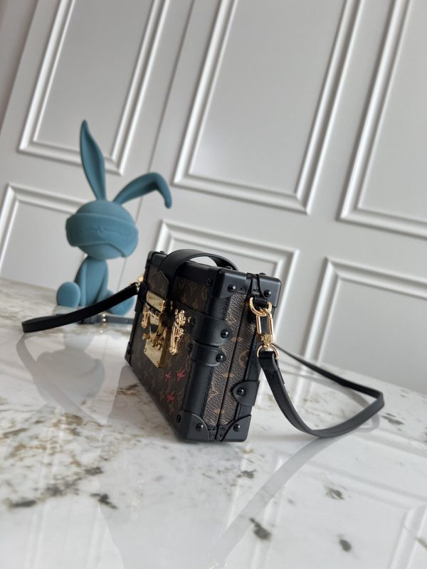 LV Petite Malle Monogram Canvas Bag in Brown M44199