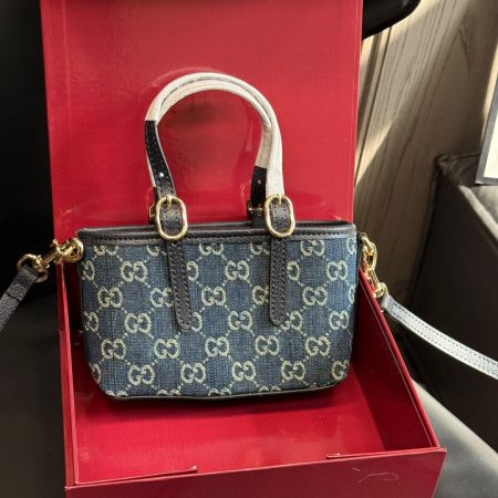 Gucci GG Emblem mini Denim bag - Image 7