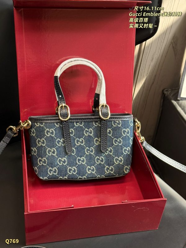Gucci GG Emblem mini Denim bag