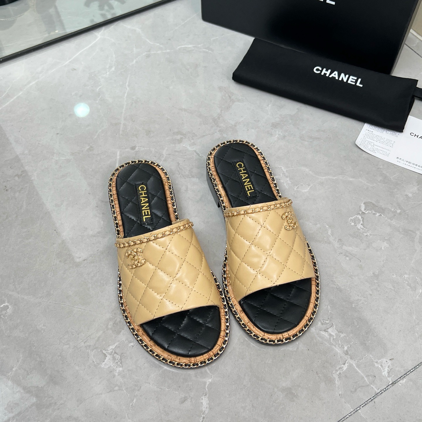 Chanel black leather sandals - Image 3