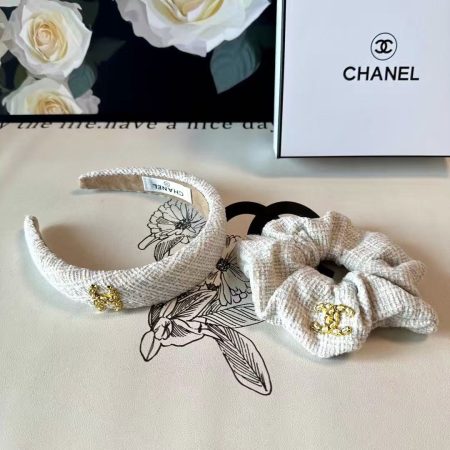 Chanel New Two-Piece Headband Set + Hair Tie - Image 2