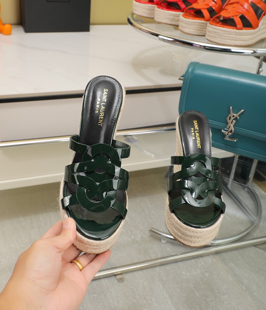 YSL Espadrille Wedge Sandals - Image 7