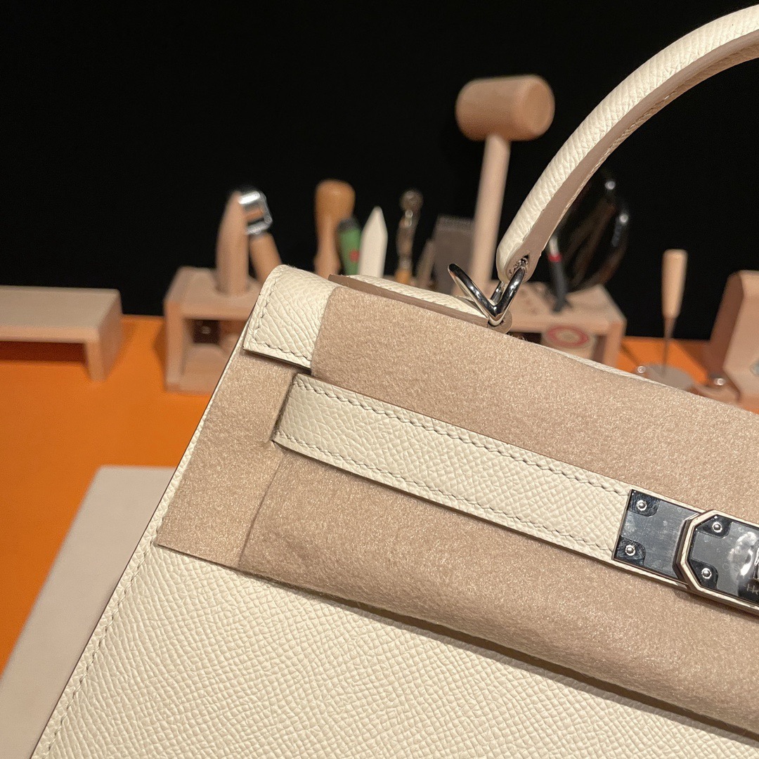 Hermès Kelly Sellier Nata Epsom Gold Hardware Leather Bag - 10A Mirror Version - Image 7