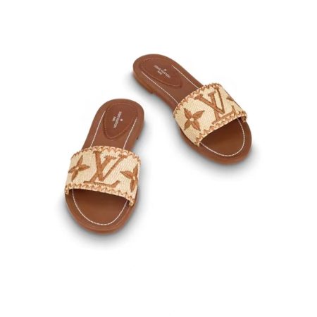 LV Lock lt Flat Flat Sandals Slide - Image 2