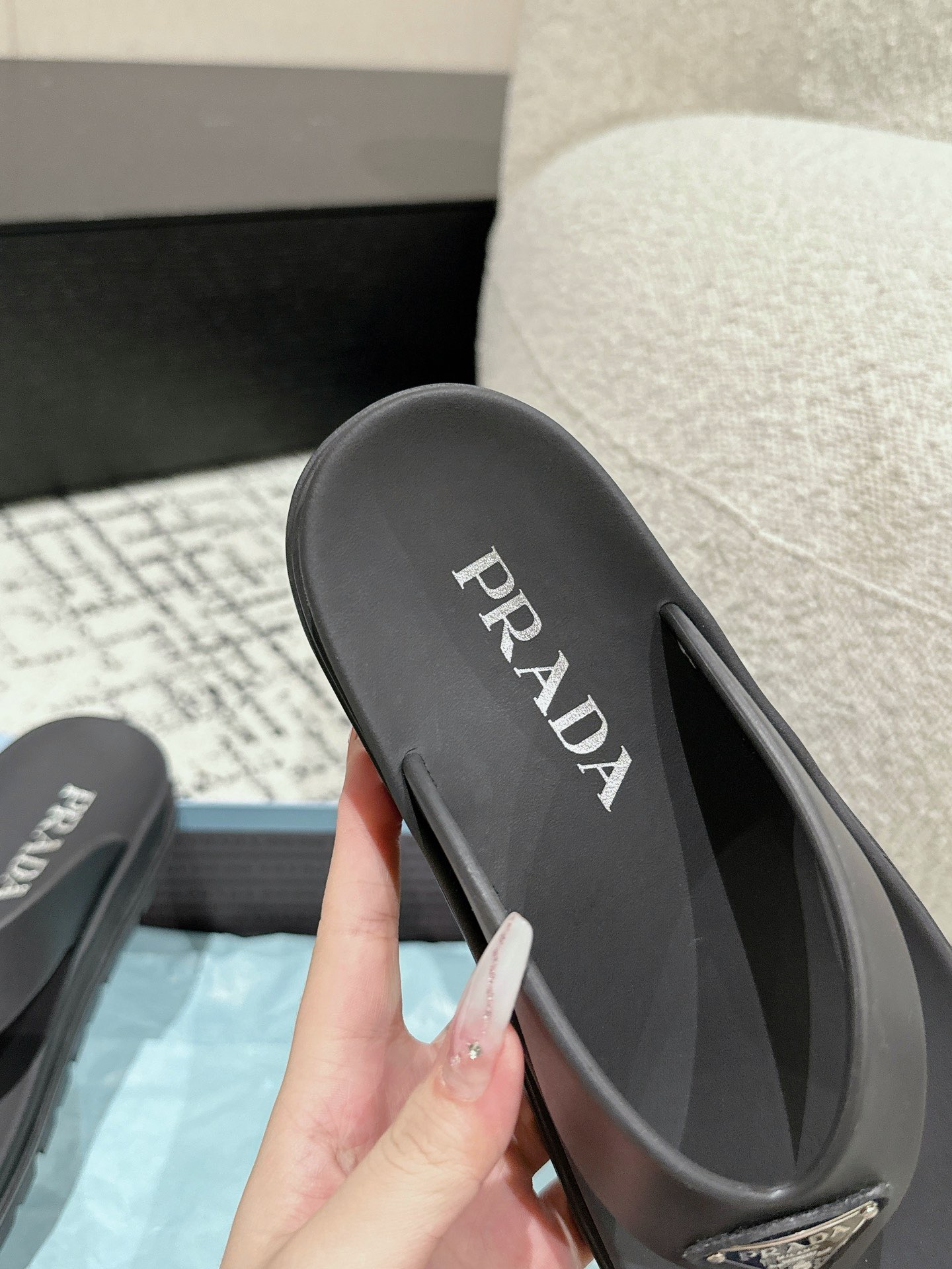 Prada Rubber Thong Sandals - Image 9