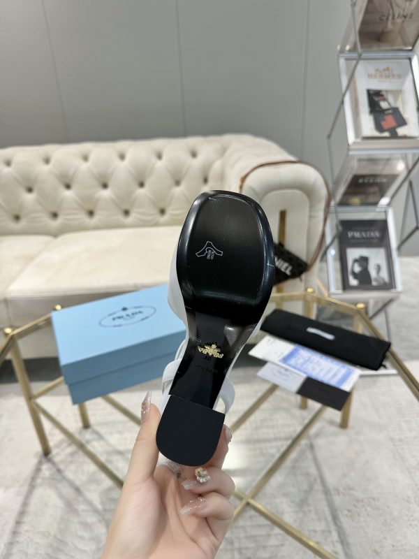 Prada Buckle Square-Heel Sandals