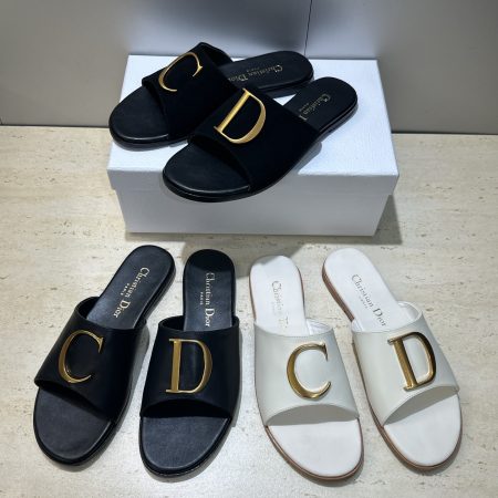 Dior CD Logo Slides Sandals