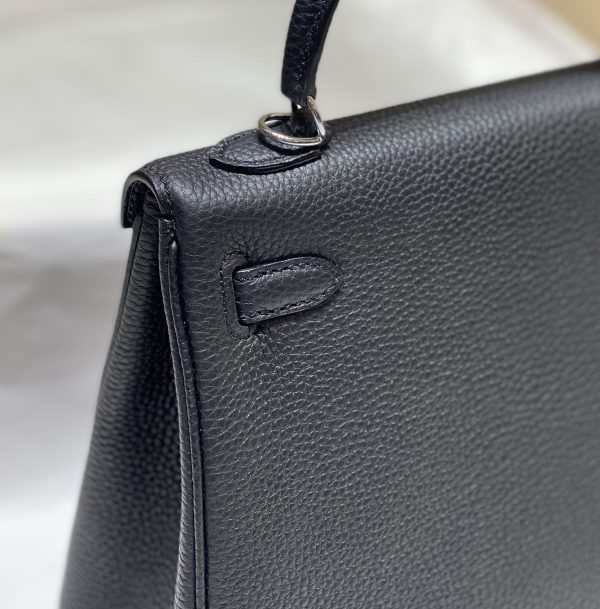 Hermès Kelly 25 black togo leather palladium hardware