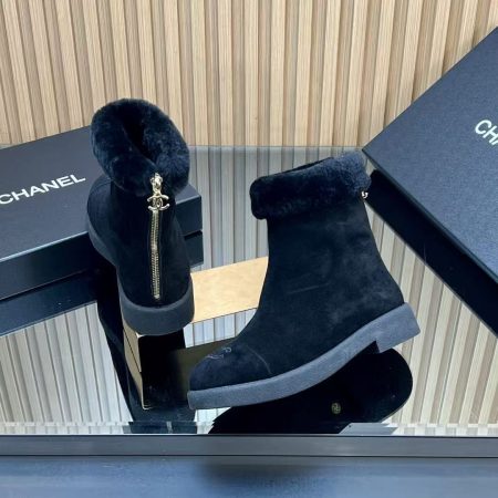 Chanel Fur Boots Black - Image 3