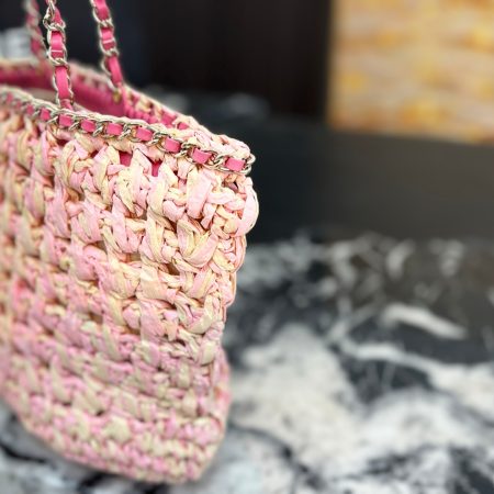 Chanel 23P Chain-Handled Woven Bag - Image 6