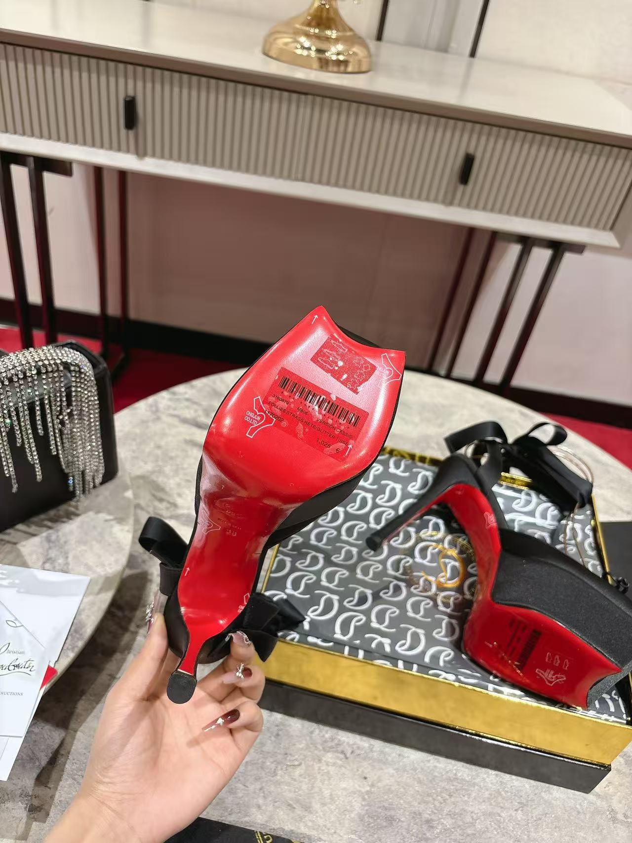 Christian Louboutin Cassia Lace Up Alta High Heels - Image 5