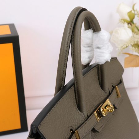 Hermès Etain Togo Birkin 25 Gold Hardware Bag - 10A Mirror Version - Image 4