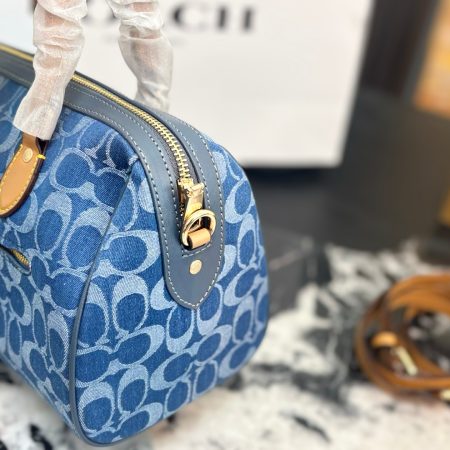 Coach Denim Mini Boston Bag - Image 9