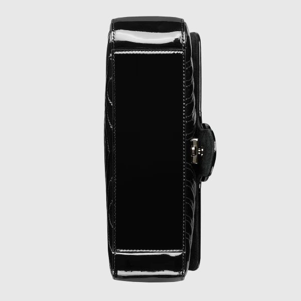 Gucci GG Marmont patent small shoulder bag in patent