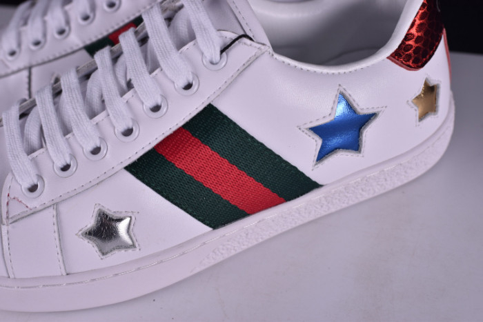 Gucci Ace Embroidered Low-Top Sneaker WITH COLORFUL STARS 431942-A38G1 - Image 5